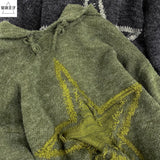 Shopmocho American High Street Retro Men and Women Rascal Handsome Hooded Knitted Sweater Couple Trendy Lazy Style Harajuku Top y2k