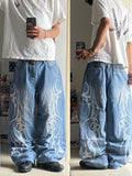 SHOPMOCHO SAtreetwear y2k high quality printing black baggy jeans harajuku trend men women hip hop fashion casual couple Wide-leg pantsY2K