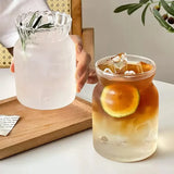 Shopmocho Glass Drinkware Cold Coffee Cups Latte Coffee Glass Iced Juice Milk Water Bottle Aesthetic Cup Wine Cocktail Glass כוסות לקפה קר
