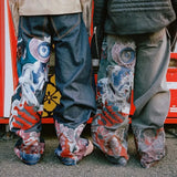 SHOPMOCHO  Streetwear Y2K Jeans Mens Womens Casual Hip Hop Punk Baggy Jeans Retro Oversized Graphic Embroidery High Waisted Wide Leg Jeans