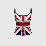 SHOPMOCHO Camisole Sexy Hot Girls America Print Grunge Halter Vest Vintage Punk Slim Crop Top Female Tank Baby Tee Y2k Punk Harajuku Camis
