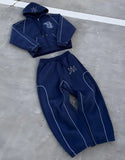 SHOPMOCHO American Y2K Casual Zipper Hoodie Sweatpant Two Piece Set HipHop Oversized Embroidery Sweatshirts Men Women Casual Pants