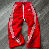 Shopmocho Harajuku Street Hip Hop Y2K Retro Sweatpants Camo Pattern Print Streetwear Men Unisex Casual Red Loose Pants Men Clothing