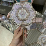 SHOPMOCHO Flower Knows Butterfly Cloud Shoulder Holding Mirror Holding National Style Classical Princess Mirror