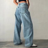 Shopmocho Y2K Baggy Jeans for Women Trendy Low Rise Casual Straight Leg Boyfriend Jeans Denim Pants with Pocket Streetwear