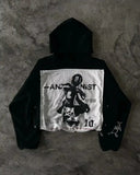 SHOPMOCHO Y2K Silver Rivet Stud Fitted Hoodie Black Zip Up Women Heavy Detail Streetwear Casual Long Sleeve Fashion Pullover Jacket Coat