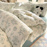 Shopmocho Floral Style Quilt Cover and Pillowcase Adults Kids Room Bedding Soft Blanket Cover Printed Duvets Cover Set housse de couette