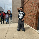 SHOPMOCHO Y2K Baggy jeans Gothic Oversized embroidered spider patchwork wide leg pants American hip hop street style men women floor pants