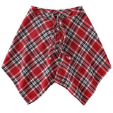 Shopmocho Fashion Tassel Hip Hop Irregular Men and Women Fake Shirt Hem Spring Autumn False Shirt Skirt Half-body Plaid Skirts Womens Saia