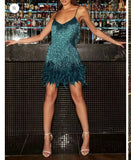 Shopmocho 2025 Summer New Fashionable Framed Sequins Feather Patchwork Dress Colorful Amazon Direct Sales Women's Sleeveless Dress
