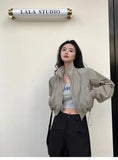 SHOPMOCHO 2026 Autumn Vintage Women's Windbreaker Cropped Jackets Harajuku Oversized Streetwear Long Sleeve Fashion Female Elegant Top