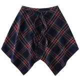 Shopmocho Fashion Tassel Hip Hop Irregular Men and Women Fake Shirt Hem Spring Autumn False Shirt Skirt Half-body Plaid Skirts Womens Saia