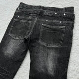 SHOPMOCHO-Y2K Retro jeans damaged washed holes Gothic style jeans high quality trend double waisted Add nails men women long flared pants