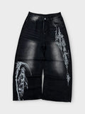 SHOPMOCHO Y2K Vintage Print Baggy Jeans Unisex Harajuku Streetwear Wide Leg Denim Pants Hip Hop Casual Loose Fit