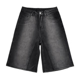 Shopmocho Y2K Ombre Wash Gradient Loose Edition Streetwear knee-length denim shorts Jorts, women's jeans and clothing