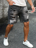 SHOPMOCHO Wholesale Men's Distressed Shorts, Fashionable Jeans, Summer Casual Style, Mid-Waist, Light Color, Woven