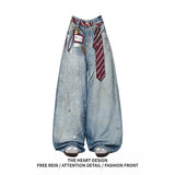 SHOPMOCHOZHIZOU Women Blue Y2k Baggy Jeans Harajuku VintageBent Knife Denim Trouser Aesthetic 2000s Style Jeans Pants Oversize Clothes