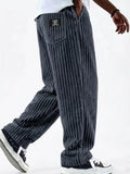 SHOPMOCHO Winter 2026 new fashion Men's Corduroy Straight Casual Pants spring autumn Outdoor Streetwear with Drawstring Elastic Waist