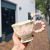 Shopmocho Cup Cartoon Popular High Looks Puppy Bunny Mug Ceramic Cup Couple Water Cup For Girls' Birthday Gift