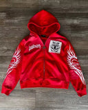 SHOPMOCHO Korean Fashion Simple Blue Double-Sided Oversized Zipper Hoodie Women Y2K New Harajuku Gothic Casual Joker Couple Street Wear