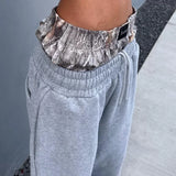 SHOPMOCHO Y2K Retro Sweatpants Double Waisted Embroidered Camouflage Pattern Wide Leg Pants Men Trend Casual Streetwear Unisex Baggy Pants
