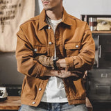 Shopmocho American Style Vintage Denim Jacket For Men Loose Fit Trendy Brand Autumn New Style Versatile Cool Workwear Clothing