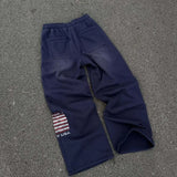 SHOPMOCHO Y2k Clothes Vintage Wash USA Flag Print Wide Leg Sweatpants Men Casual Streetwear Pants Ropa De Hombre Штаны Baggy Sweatpants