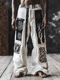 Shopmocho Men's retro Viking Celtic art knot 3D printed casual pants drawstring straight leg pants summer beach pants