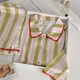 Shopmocho 2025 New Japanese Sleepwear Women's Summer Pajamas Long Sleeve Pajamas Set Ladies Satin Cute Home Clothes Two Piece Set