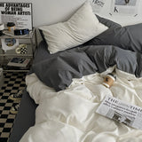 SHOPMOCHO 3-piece double color duvet cover + pillowcase, bedding set, soft and breathable bedroom or guest room (without core)