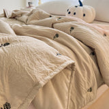 SHOPMOCHO Japanese Minimalism Skin-friendly Summer Blanket Spring  Breathable Single Double Duvet Washed Embroidered Comforter Thin Quilt