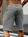 SHOPMOCHO Summer New Men's Fashion Stretch Denim Shorts Retro High Street Style Old Slim Fit Short Jeans Splicing Design Cotton Brand