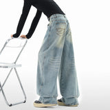 SHOPMOCHO 2025 New Wash Men Baggy Jeans man High Quality Loose Fit Dragging Pants Irregular Back Pockets Design Casual Streetwear Denim