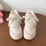 SHOPMOCHO 2025 New Women Sneakers Fashion Cute Ladies Causal Shoes Patchwork Non-slip Women's Sports Shoes with Bowknot Женская Обувь