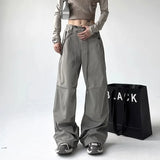 SHOPMOCHO 2025 Autumn New Women's Cargo Pants American Style Loose Fit Long Pants For Sports Casual Bell Bottoms Floor Length