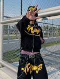 SHOPMOCHO Men's and Women's American Trend Street Personality Sports Set Loose Casual Style Cool Zip Up Sportswear Set New Clothing