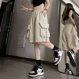 Shopmocho S-3Xl Y2K Cargo Shorts Women Harajuku Black Oversized Wide Leg Shorts Summer Streetwear Fashion High Waist Baggy Short Pants New