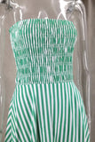 Shopmocho Green Striped Stripless Summer Dress Women Casual Off Shoulder Backless Maxi Dress Beach Holiday Party Dress Women Outfits
