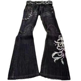 Shopmocho New High Waist Harajuku Loose Embroidered Women Jeans with Rock Punk Style Y2K Micro La Retro Wide Leg Pants