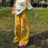 Shopmocho Y2K Cargo Pants Women Oversized Embroidery Sweatpants Harajuku High Waist Wide Leg Joggers Streetwear Korean Baggy Trousers New