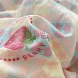 SHOPMOCHO Ins Girls Strawberry Bedding Sets 2025 New Queen Size Bed Sheet Set Duvet Cover Set With Pillowcase No Filling