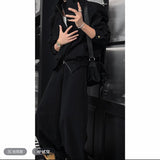 SHOPMOCHO Unisex Stand Collar Short Jacket Loose Wide Leg Pants Set Autumn Winter New Trendy Casual Streetwear Fashion Oversized Urban