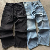 Shopmocho Harajuku Hip Hop baggy jeans Y2K goth plum blossom Embroidered high quality jeans women man American style men women street wear