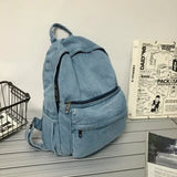 Shopmocho New Gray Denim Backpack Women's Leisure Travel Outing Shoulder Bag Female Fashion Schoolbags Suitable For Boys And Girls Mochila