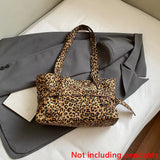 SHOPMOCHO Casual Large-Capacity Leopard Print Women's Bag New Lightweight Versatile Shoulder Bag Relaxed Commuting Tote Bag