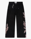 SHOPMOCHO Hip Hop Cherry Blossom Embroidery Baggy Jeans Harajuku Women Wide Leg High Waisted Denim Pants Y2k Trend Jeans Women Clothing