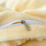 SHOPMOCHO Simple Milk Fleece Warm Autumn Winter Duvet Cover Set 220x240 Soft Fluffy Queen Bedding Set Plush Warmth Blanket Cover Sets Cozy