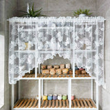 SHOPMOCHO 1pc Lace Bird Short Curtians for Kitchen Cafe Study Room Spring Pastoral Half Sheer Small Window Valance Drapes