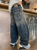 Shopmocho New Teenagers Boys Jeans Children Wide Leg Denim Pants for Kids Loose Pockets Trousers Spring Autumn 4 6 8 10 11 12 13 14 Years