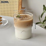 Shopmocho Glass Drinkware Cold Coffee Cups Latte Coffee Glass Iced Juice Milk Water Bottle Aesthetic Cup Wine Cocktail Glass כוסות לקפה קר